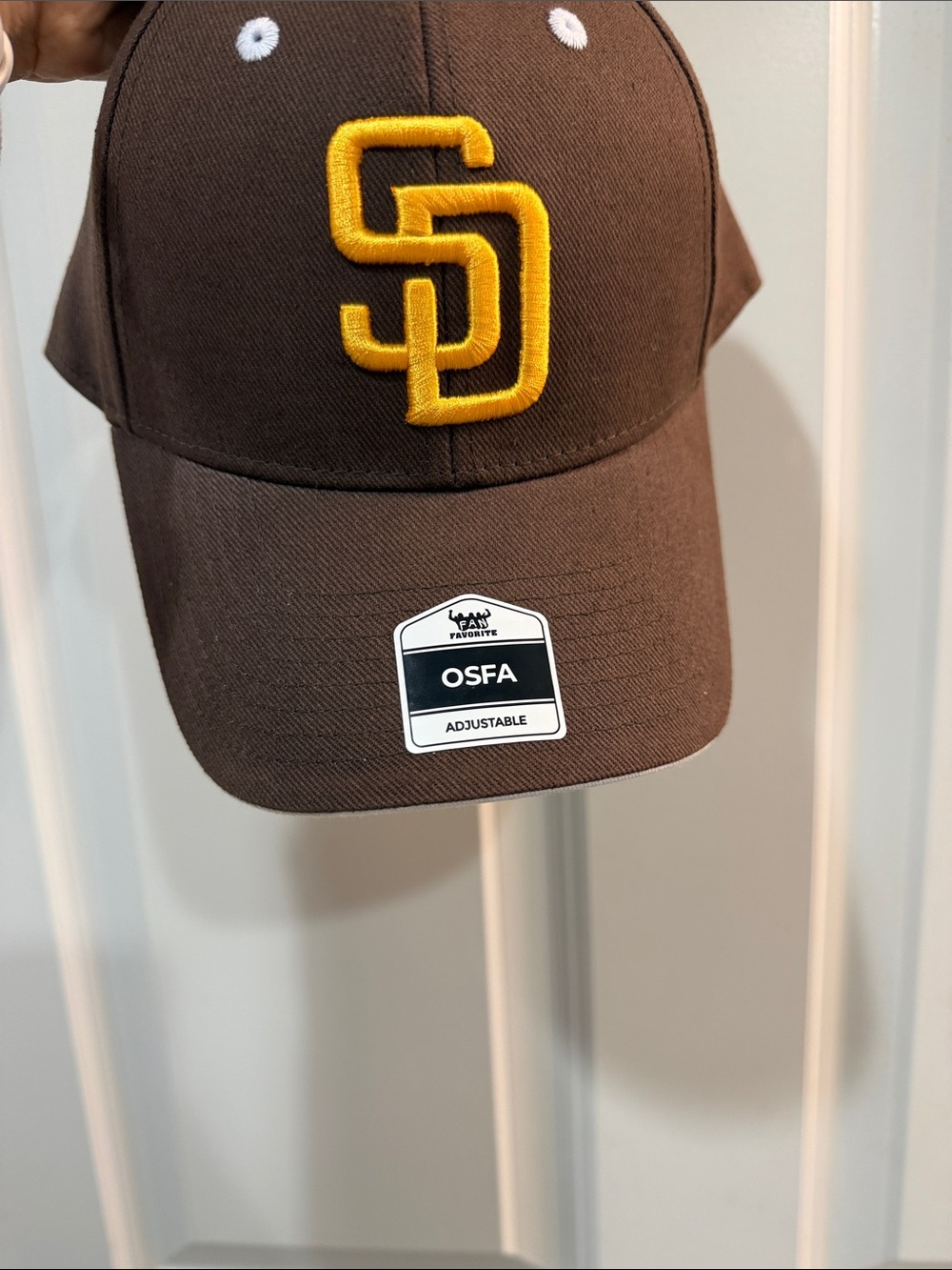 NWT - genuine Brown Baseball Hat with Yellow SD Logo unisex